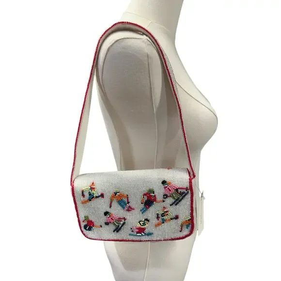 Anthropologie Fiona Beaded Bag Skiers Edition - Picture 9 of 12